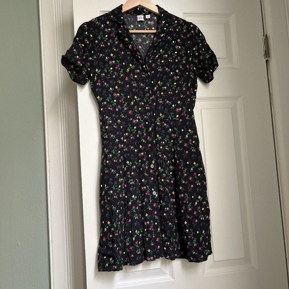 Vintage Gap Floral Button Up Mini Dress